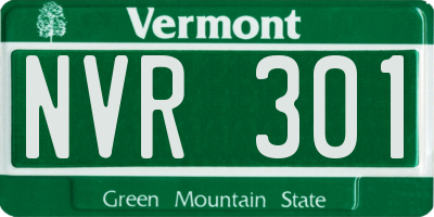 VT license plate NVR301