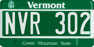VT license plate NVR302