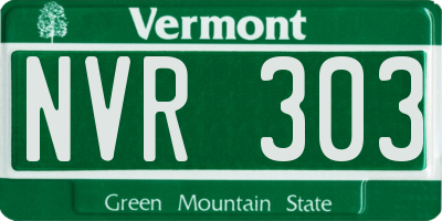 VT license plate NVR303