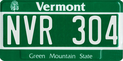 VT license plate NVR304