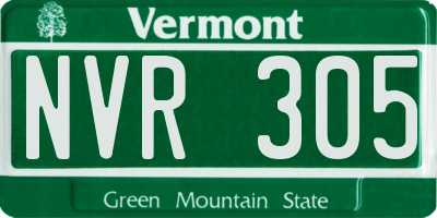VT license plate NVR305