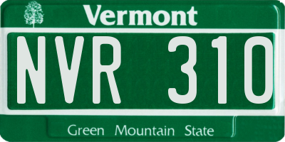 VT license plate NVR310