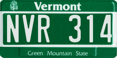 VT license plate NVR314