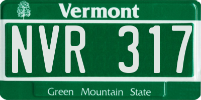 VT license plate NVR317