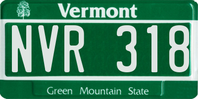 VT license plate NVR318
