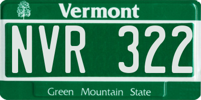 VT license plate NVR322