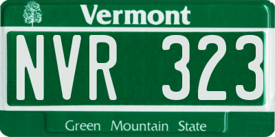 VT license plate NVR323