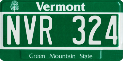 VT license plate NVR324