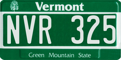 VT license plate NVR325