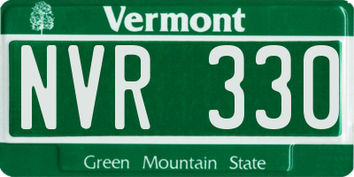 VT license plate NVR330