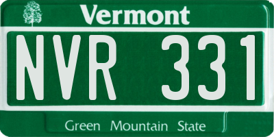 VT license plate NVR331
