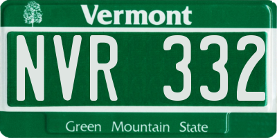 VT license plate NVR332