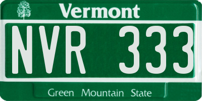 VT license plate NVR333