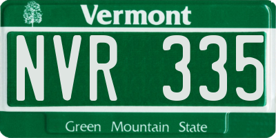 VT license plate NVR335