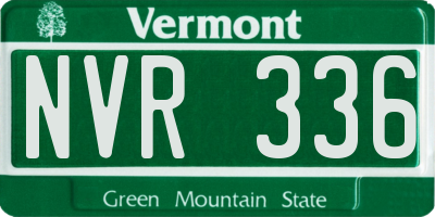 VT license plate NVR336