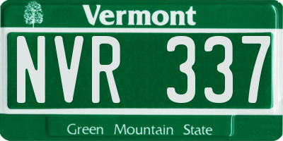 VT license plate NVR337