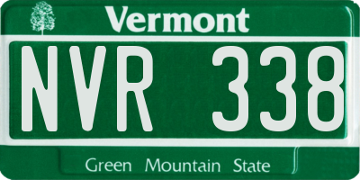 VT license plate NVR338