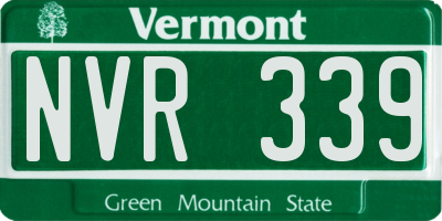 VT license plate NVR339