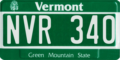 VT license plate NVR340