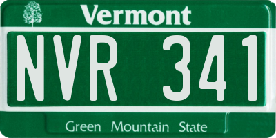 VT license plate NVR341