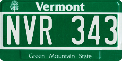 VT license plate NVR343