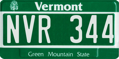 VT license plate NVR344