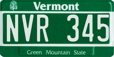 VT license plate NVR345