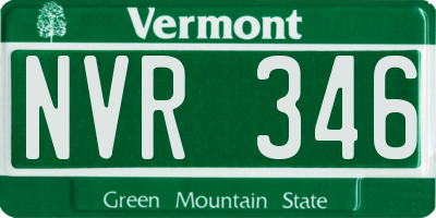 VT license plate NVR346