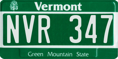 VT license plate NVR347