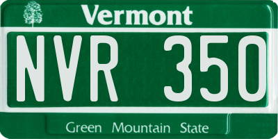 VT license plate NVR350