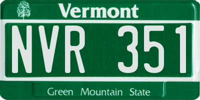 VT license plate NVR351