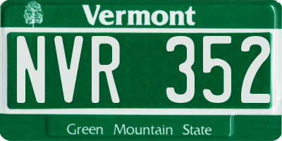 VT license plate NVR352