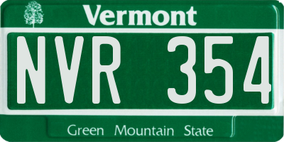 VT license plate NVR354