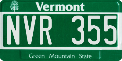 VT license plate NVR355