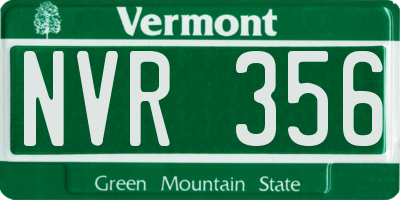 VT license plate NVR356