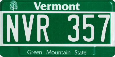 VT license plate NVR357