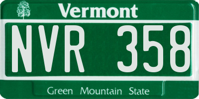 VT license plate NVR358