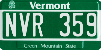 VT license plate NVR359
