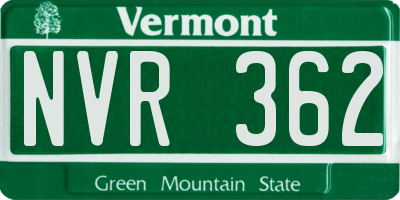 VT license plate NVR362