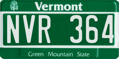 VT license plate NVR364