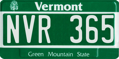 VT license plate NVR365
