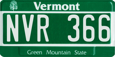 VT license plate NVR366