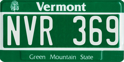 VT license plate NVR369