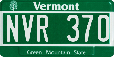 VT license plate NVR370