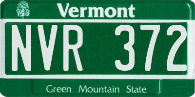 VT license plate NVR372