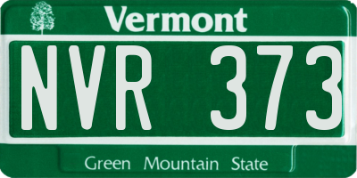 VT license plate NVR373