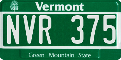 VT license plate NVR375