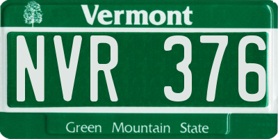 VT license plate NVR376