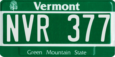 VT license plate NVR377