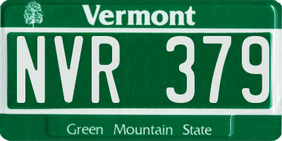 VT license plate NVR379